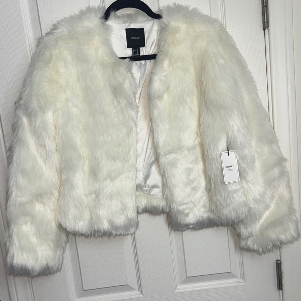 Forever 21 Cream Teddy Jacket